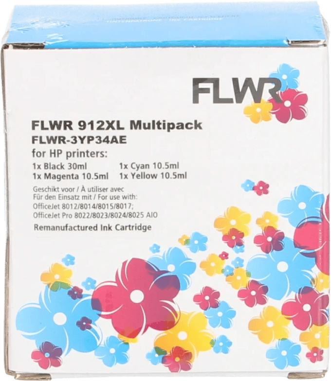 FLWR - Cartridges / HP 912XL multipack / zwart en kleur / Geschikt voor HP