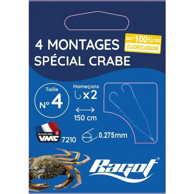 Vleesetend nylon Ragot Crab Rig H2/0 35 (x2)