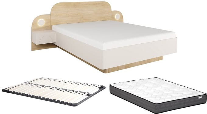 Vente-unique Bedframe hout beige 160 x 200 cm