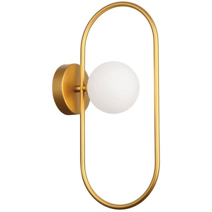 Viokef Wandlamp Fancy met glazen kap, goud