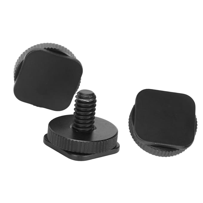 3 Stuks 14in Statief Montageschroef DSLR Camera Hot Cold Shoe Adapter Gereedschap voor Flitsers Microfoon LED black