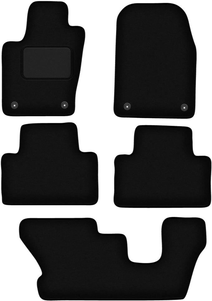 Zwarte velours vloermatten voor: Dodge Durango III 7-zits (2010-2020)