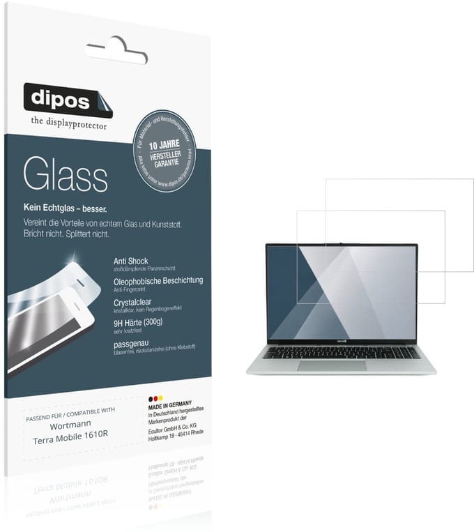 dipos – 2x Pantserfolie geschikt voor Wortmann Terra Mobile 1610R | 9H Screenprotector