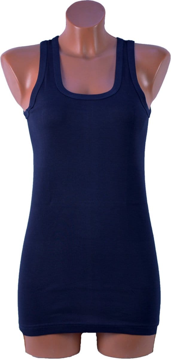 2 Pack dames hemd - 100% katoen - Marineblauw - Maat M
