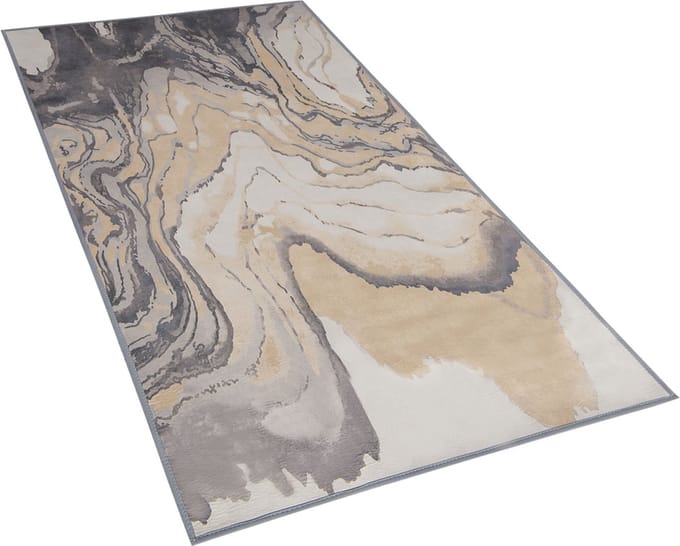 GEBZE - Laagpolig vloerkleed - Lichtgrijs - 80 x 150 cm - Polyester