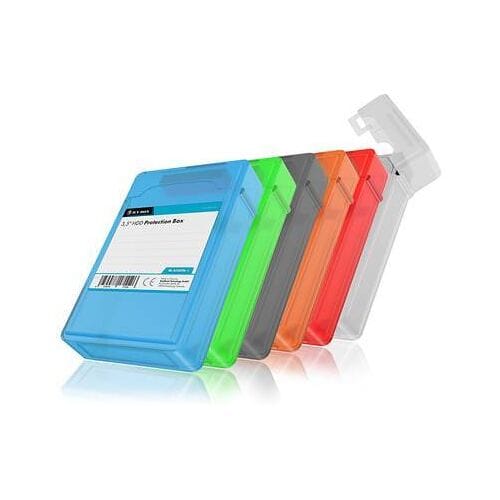 ICY BOX IB-AC602b-6, 3,5 HDD Schutzbox, transparent, 6 Farben 3,5 harde schijf bewaarbox