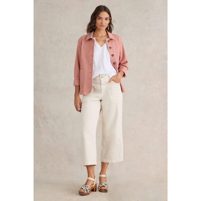 White Stuff Carrie Denim Jacket Mid Pink Größe: 18 REGULAR | Leichte Jacken Outlet | Damen | Blau