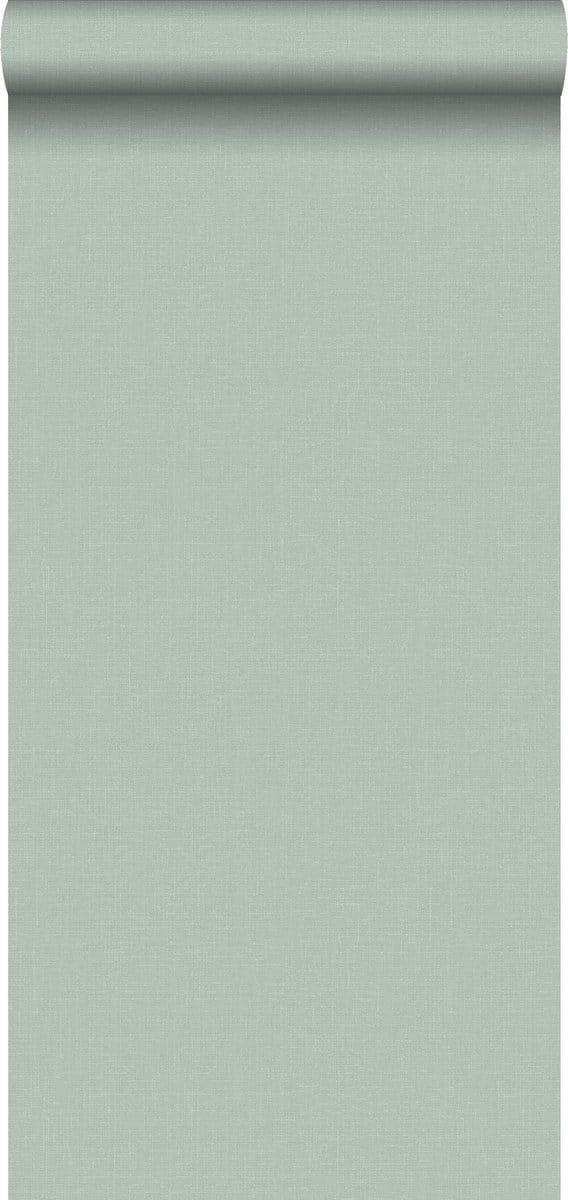 ESTAhome behang linnenstructuur celadon groen - 53 cm x 10.05 m - 148740