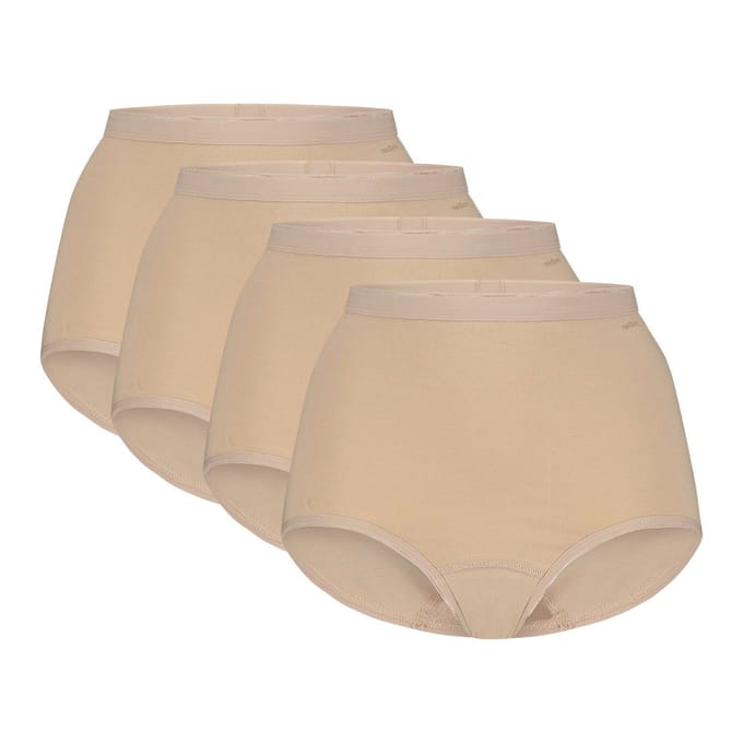 Ten Cate Basics organic cotton stretch high waist beige 4 pack voor Dames | Maat M