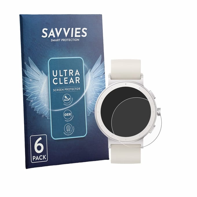 Savvies - Screenprotector voor realme Watch S5 - Folie Beschermfolie transparant 6 Stuks