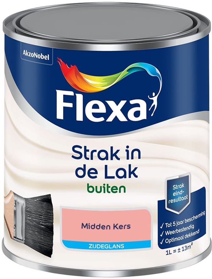 Flexa - Strak In De Lak Buitenlak Zijdeglans - Midden Kers - Mengverf - 1 L