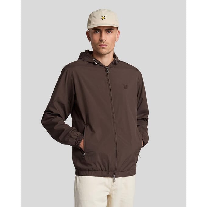 Herenjas Lyle And Scott Tonal Eagle Hooded Bomber Jacket in Groen
