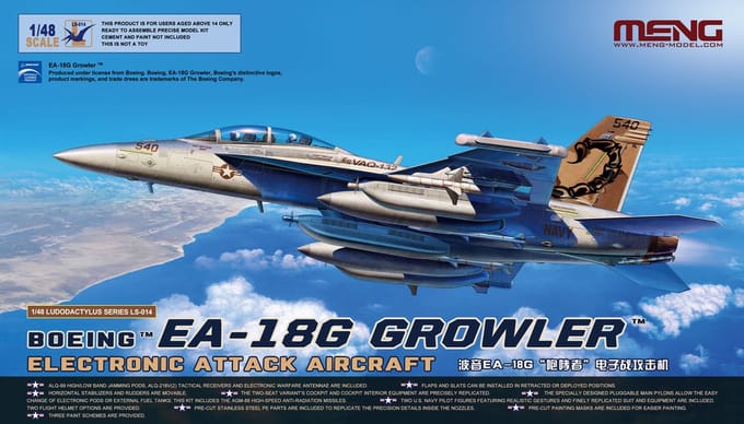 Meng Model Modelbouwpakket Vliegtuigen - MENG LS014 Boeing EA-18G Growler Electronic Attack Aircraft Plastic - 1:48 - Modelbouw