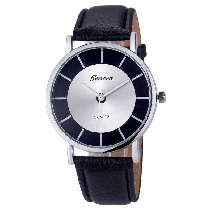 Fako Bijoux® - Horloge - Geneva - Metal - Zwart