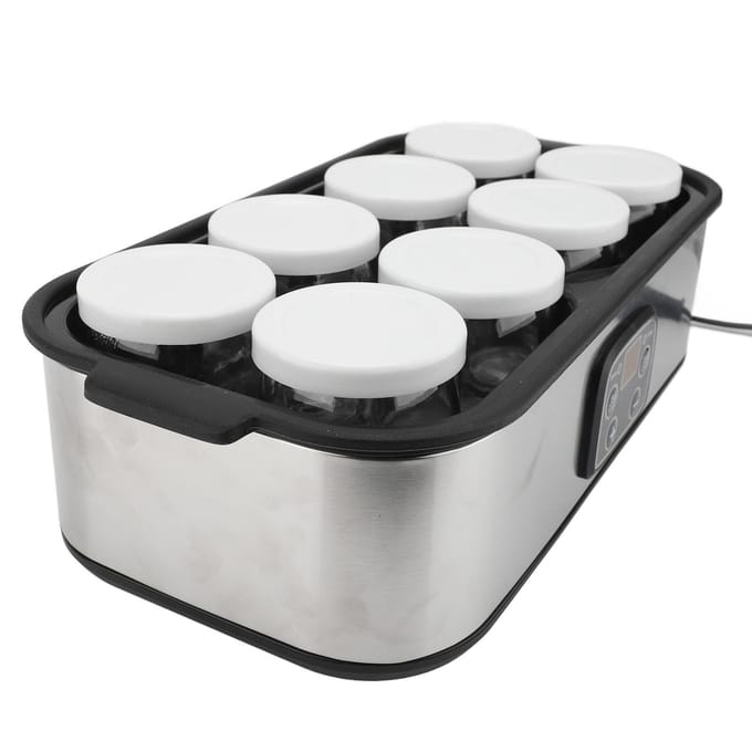 1,4L Elektrische Yoghurtmaker Instelbare Temperatuur Tijd Yoghurtmaker Machine met 8 stuks Yoghurtbekers EU Plug gray