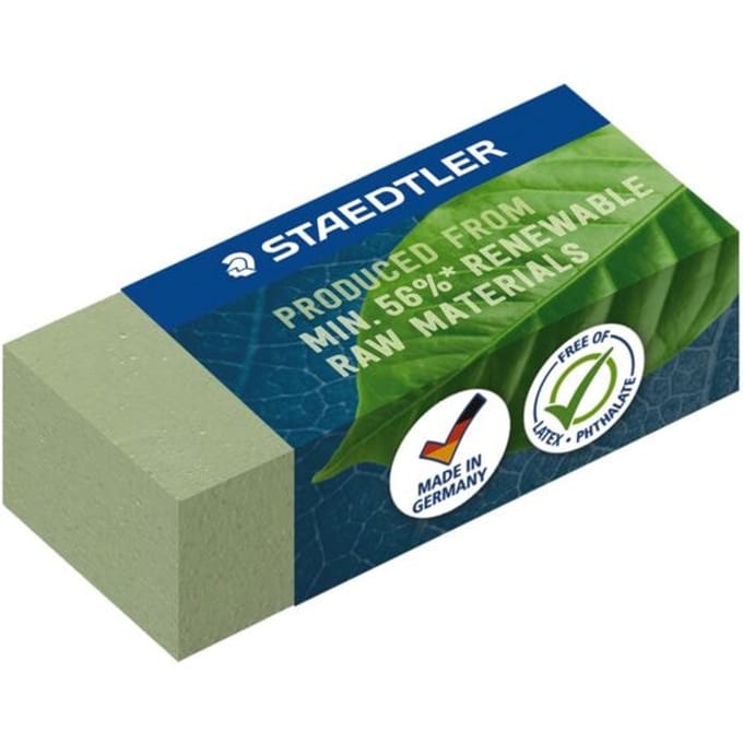 Staedtler gum Eco, olijfgroen, ft 43 x 19 x 13 mm 30 stuks