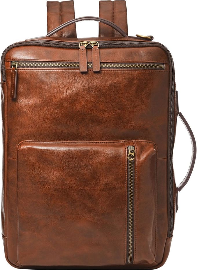 FOSSIL Laptop rugzak Rugzak met laptopvak Buckner Backpack Cognac Bruine