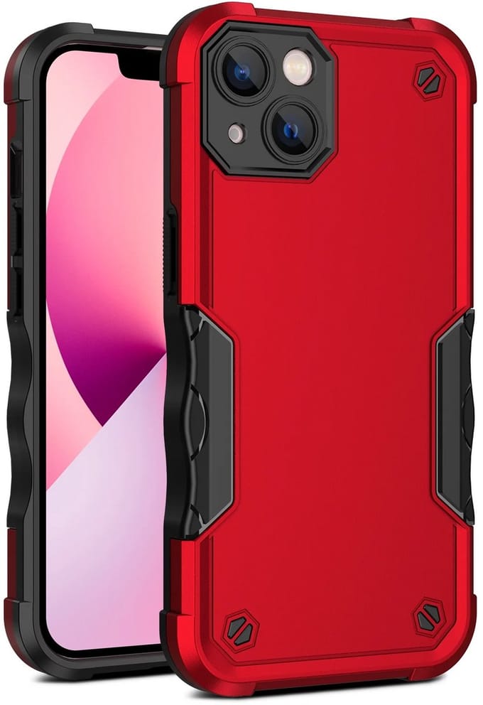 Cityhoesje - iPhone 15 Plus-14 Plus - Non-slip Stripes- - PC+TPU Backcase - Rood