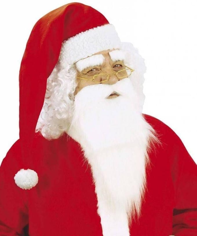 Pluche kerstman baardset