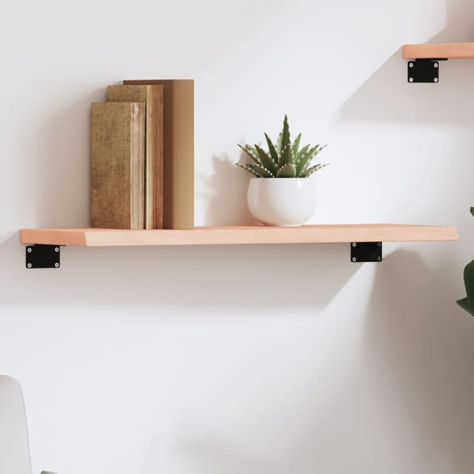 vidaXL - Wandschap - 60x20x2 - cm - onbehandeld - massief - eikenhout