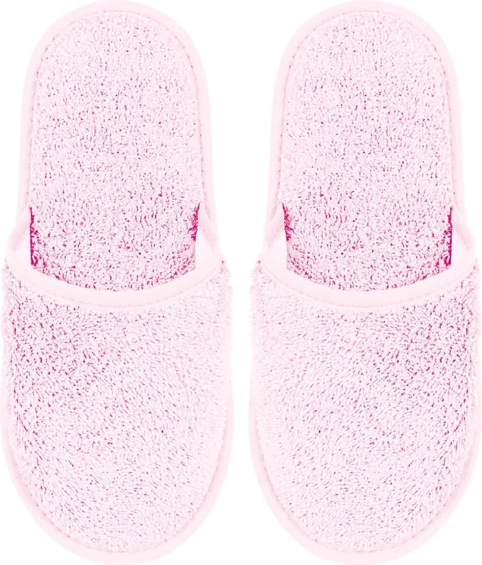 Badslippers Badstof Uni Pure met Zool Roze Maat 43 - 1 Paar