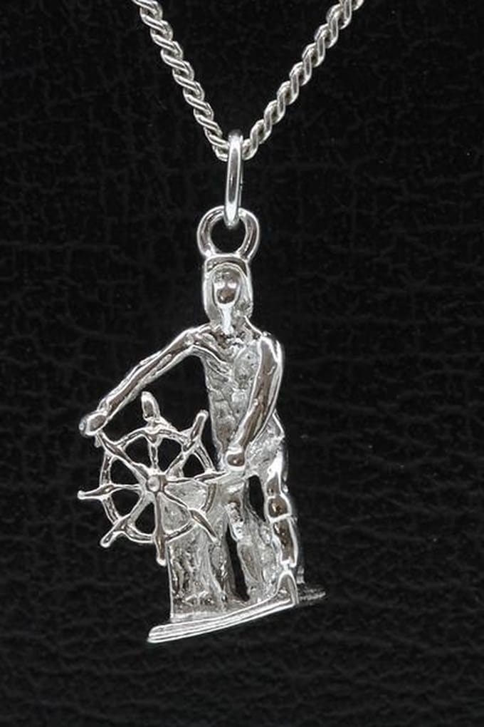 Zilveren Schipper - Kapitein ketting hanger