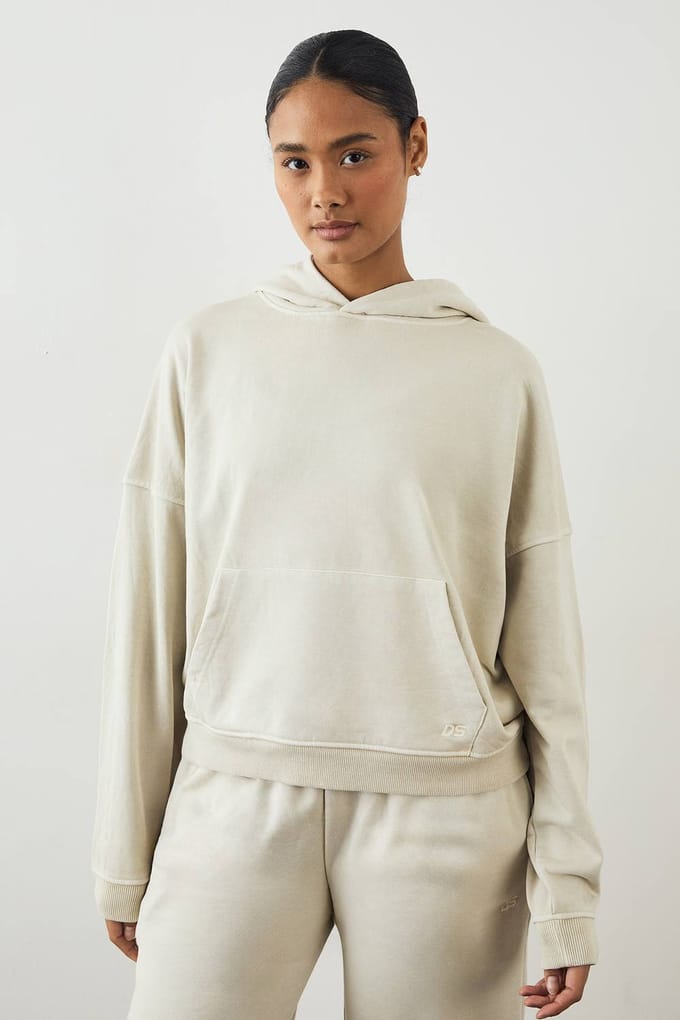 Dames DSGN Studio Premium Heavyweight Washed Oversized Hoodie | Ecru | Maat: Medium