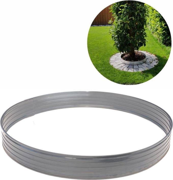 Gazonranden - Boomring van aluminium - Hoogte 100 mm, Diameter 1.2 m