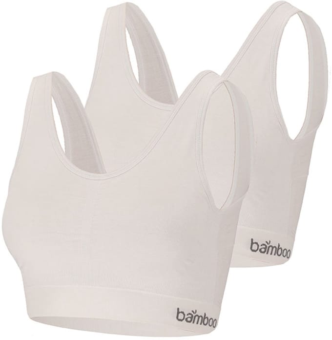 Apollo dames Seamless bra bamboe - voorgevormde cups - 2-pack - maat L - wit