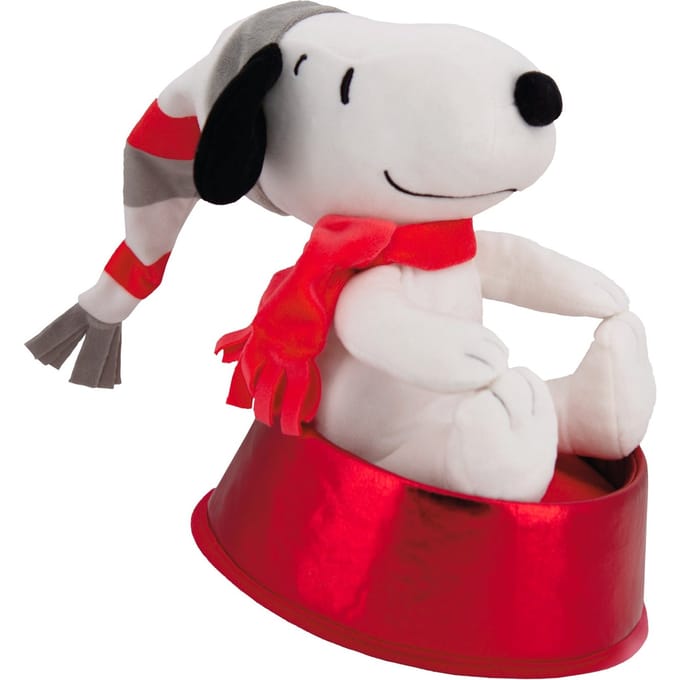 Hallmark PEANUTSTM Plush Christmas Tree Topper - SNOOPY & Dog Bowl
