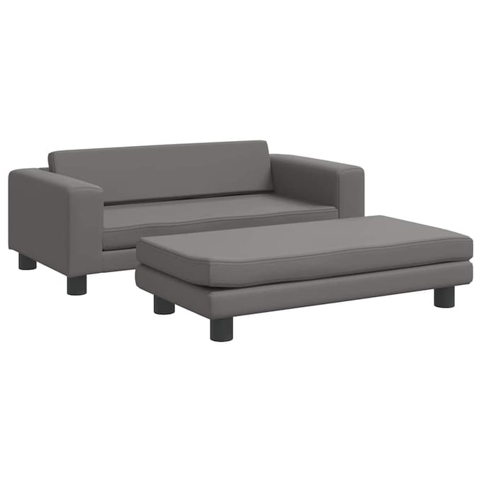 vidaXL - Hondenmand - met - verlengstuk - 100x50x30 - cm - kunstleer - grijs