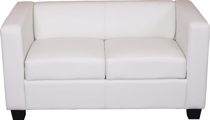 2-zits bank loungebank Lille ~ kunstleder, wit