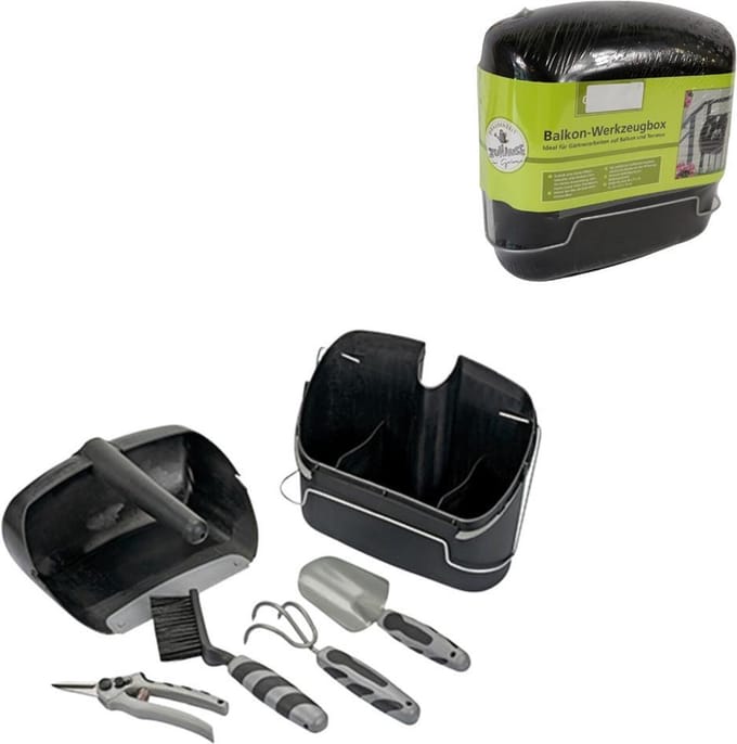 Balkon Tuingereedschap Box - Zwart - 29 cm