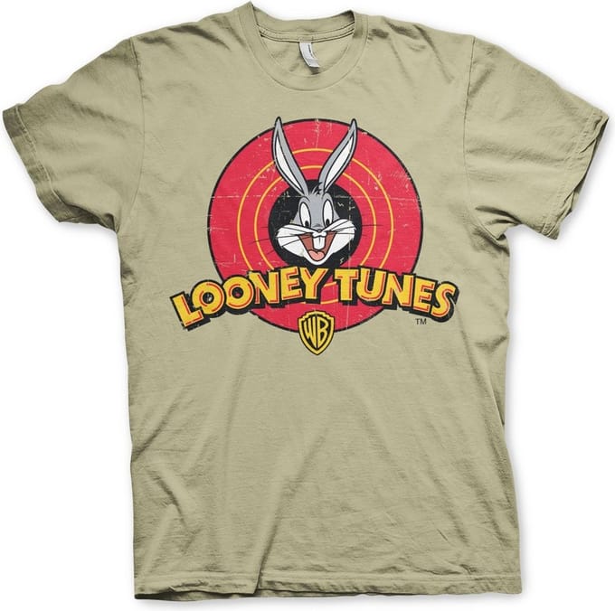 Looney Tunes T-shirt met verweerd logo, kaki