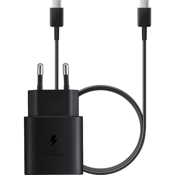 Samsung Super Fast Charging Oplader 25W + Usb C Kabel 1m Kunststof Zwart
