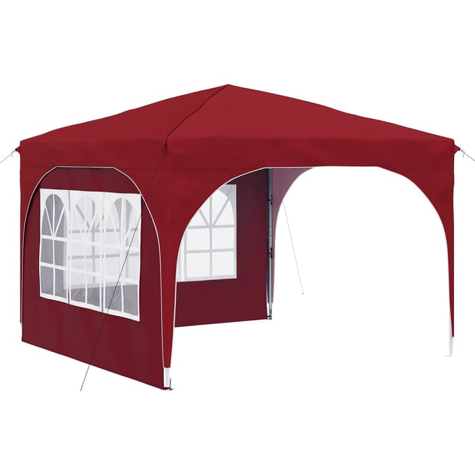vidaXL - Pop-up - Feesttent - 290 - x - 290 - x - 245 - cm - Bordeauxrood
