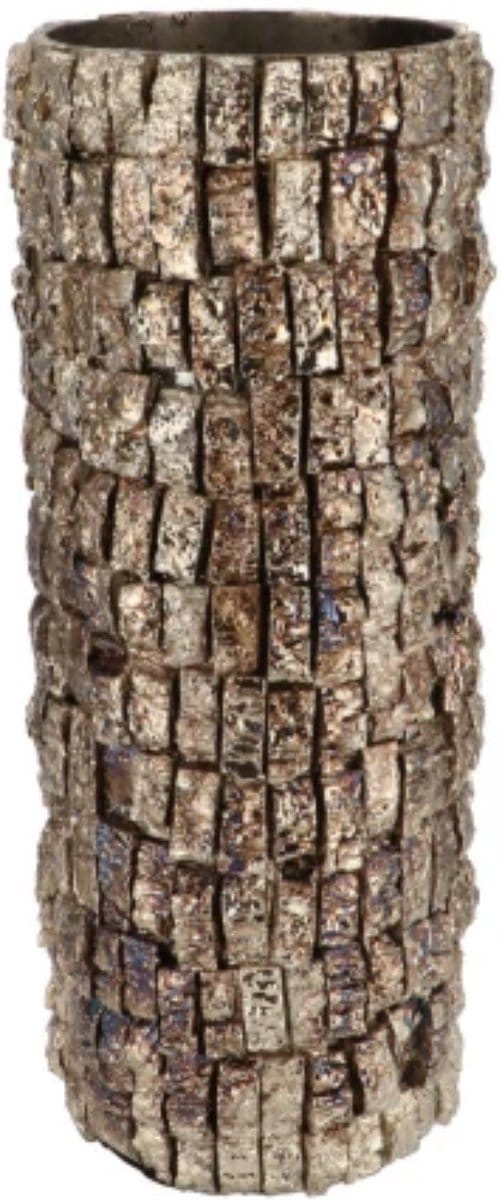 NEPAL IRON VAAS BIRCH MOSAIC 13X13X36CM