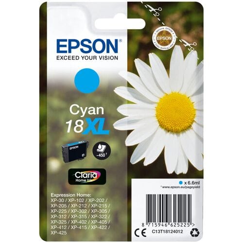 Epson Daisy Singlepack cyaan 18 XL Claria Home inkt