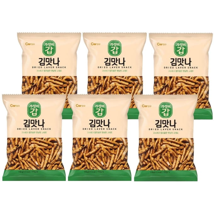 CW Craquelins de Riz Sucré Saveur Nori Biscuits Croustillants aux Algues 110g (Paquet de 6)
