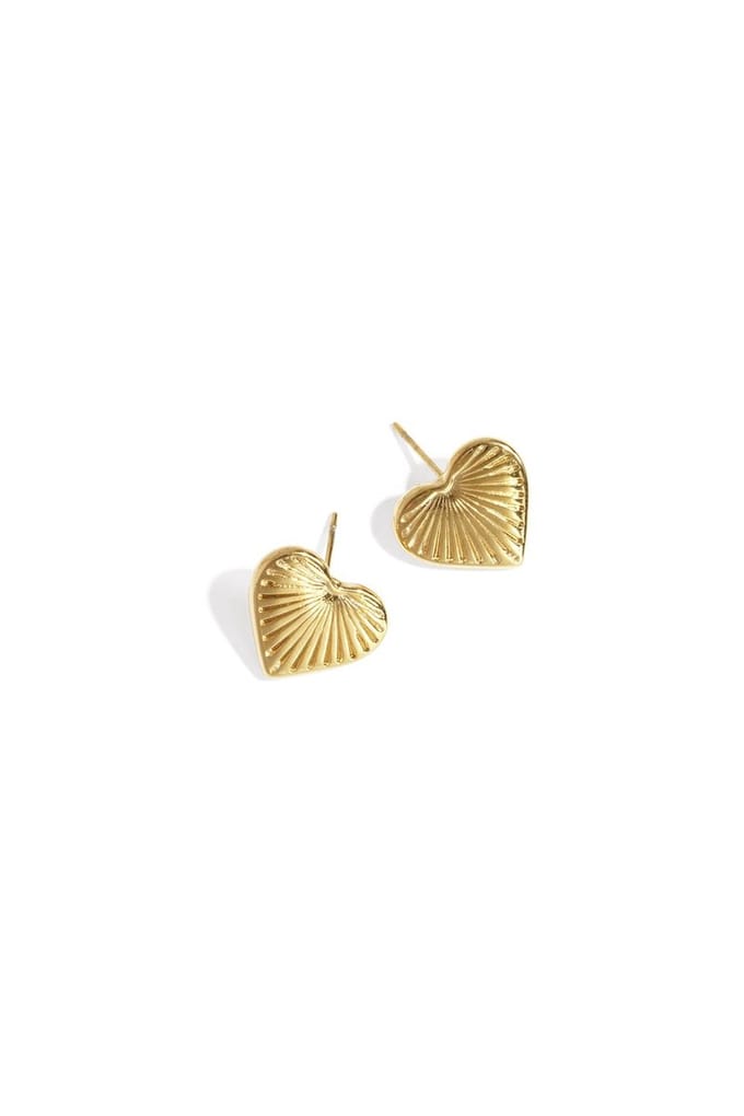 Hart knopjes met ribbel goud