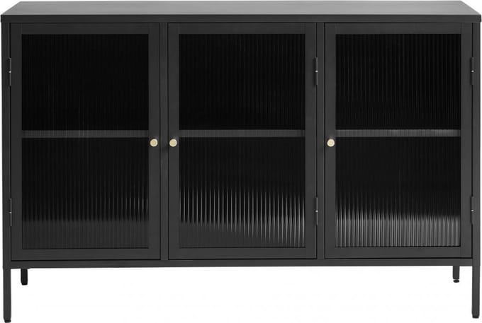 Nordic Home - Olan glazen dressoir - 130 cm - zwart