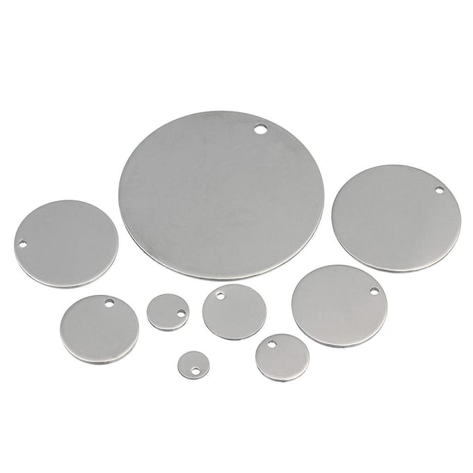 20 stuks metalen platte ronde cirkel blanco munt stempelen charmes tag hangers 8 mm 8mm white