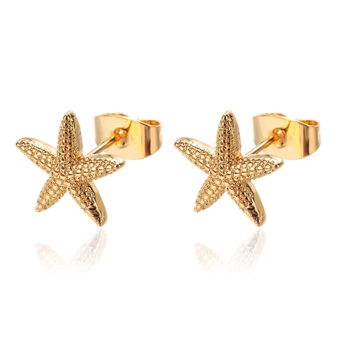 Oorbellen zeester dames - tiener - goud kleurig - zomer
