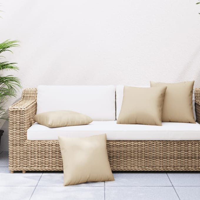 vidaXL - Bankkussens - 4 - st - 60x60 - cm - stof - beige