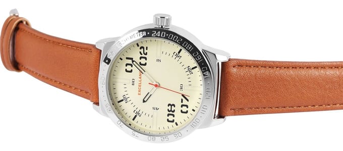 EXCELLANC Herenhorloge kunstleer Mineralglas