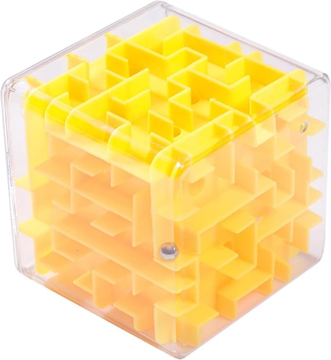 3D Labyrint Bol - Puzzel Kubus Hersenkraker - Mentale Training - Interactief Speelplezier - 6 x 6 x 6 cm