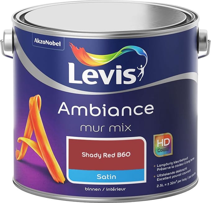 Levis - Ambiance Mur Satin Mix - Shady Red B60 - Mengverf - 2,5 L