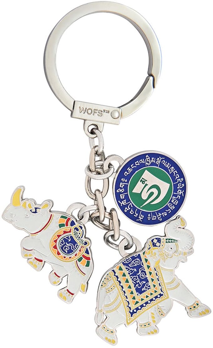 Sleutelhanger Active Rhinoceros & Elephant Amulet