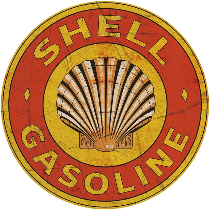 Signs USA - wandbord - Old Shell - Rond 35 cm