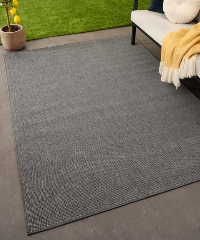 Buitenkleed effen - Flip grijs 160x220
